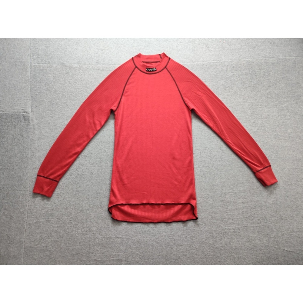 Craft Women Athletic Top M Red 100% Polyester Long Sleeve Base Layer Running Fit